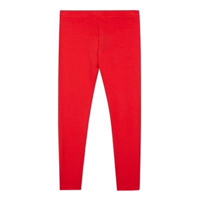 bluezoo Girl's red plain leggings